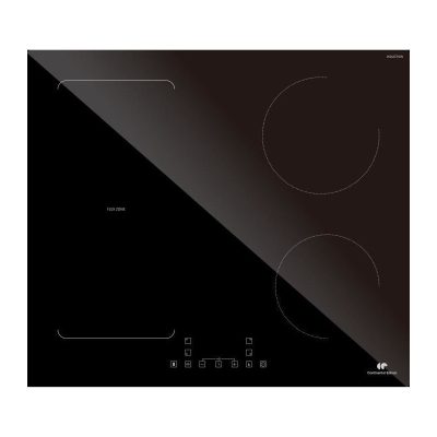 Table induction 4 zones flex avec double bridge - 7200W - slider - 4 boosters - noir